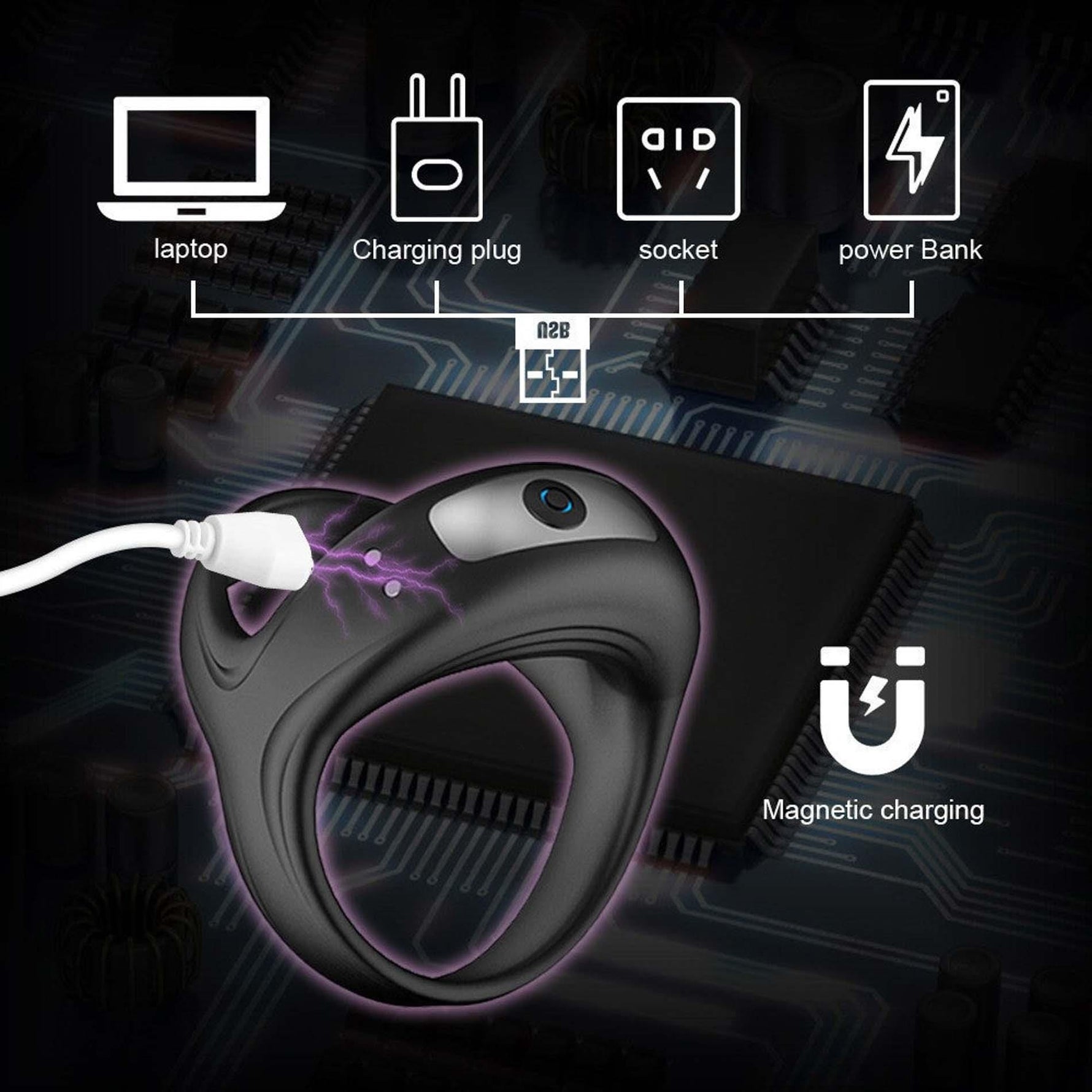 Inel vibrant pentru penis Lovesecret din silicon premium, impermeabil, cu USB