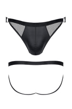 Jockstrap bărbătesc Regnes Fetish Planet, cu aspect ud, spate deschis, negru, S
