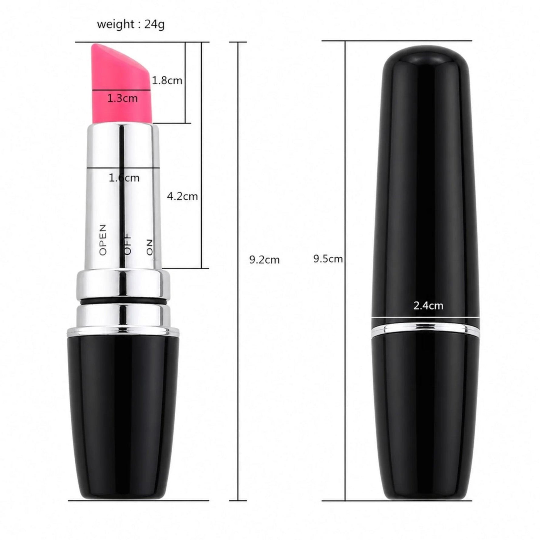 Vibrator mini ruj Power Escorts roșu 9,5 cm