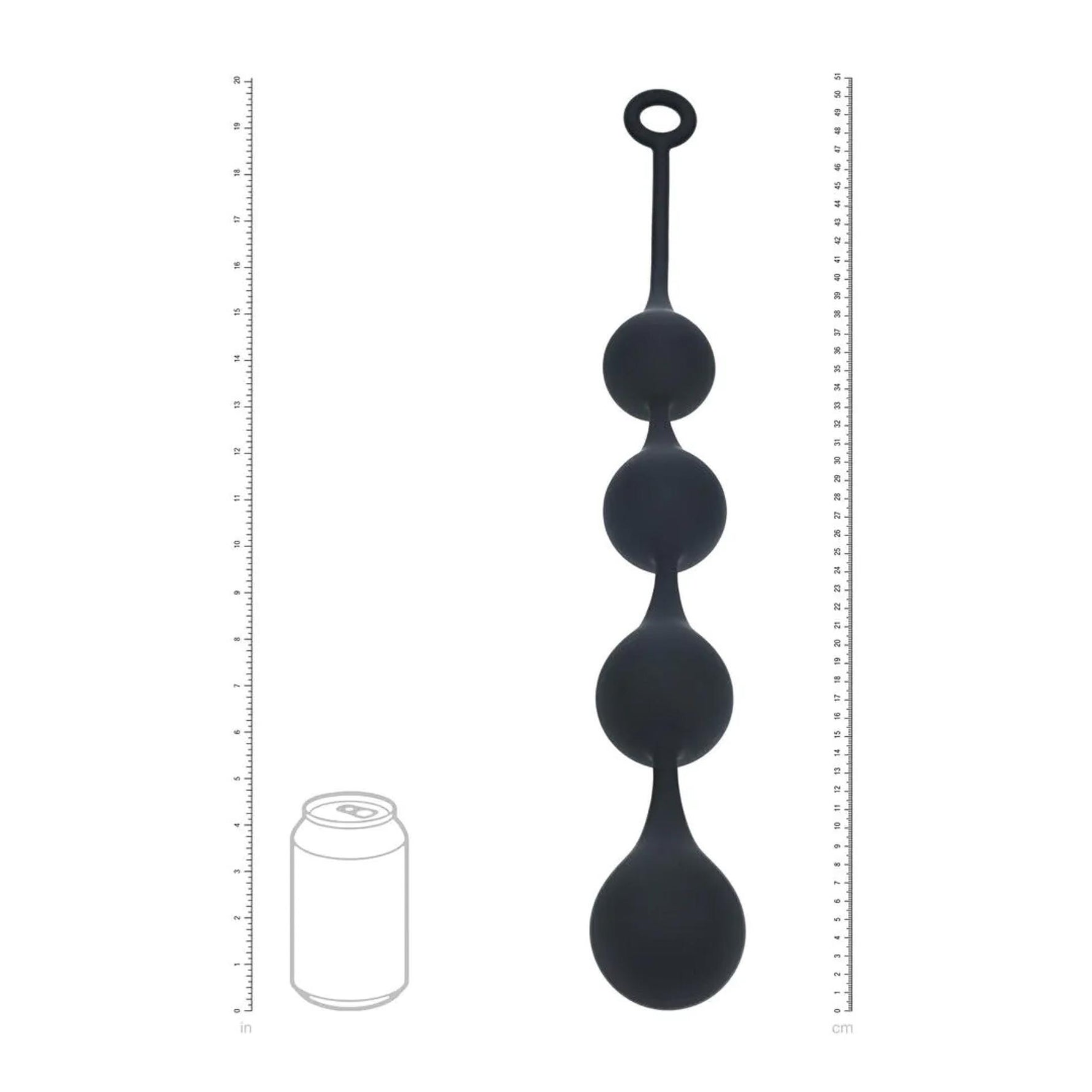Perle anale din silicon Levelz by Shots XL, negre, 5 cm