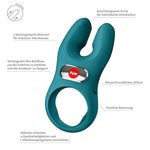 Inel vibrant pentru penis Nos XL, silicon USB, Green Fun Factory