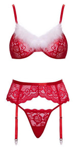 Set de lenjerie intimă Cottelli Christmas L/XL roșu