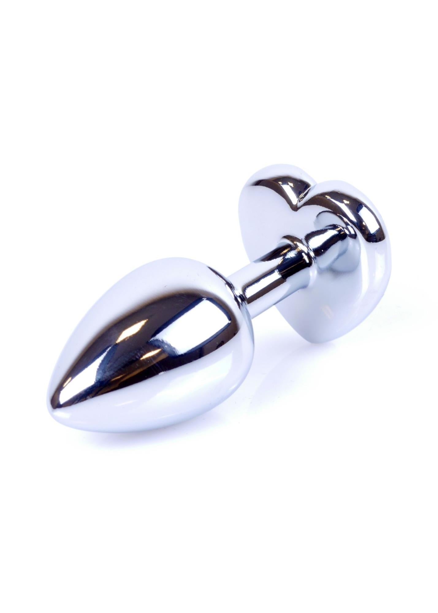 Plug anal cu inimă argintie, albastru deschis, MyLove Toys, 7 cm