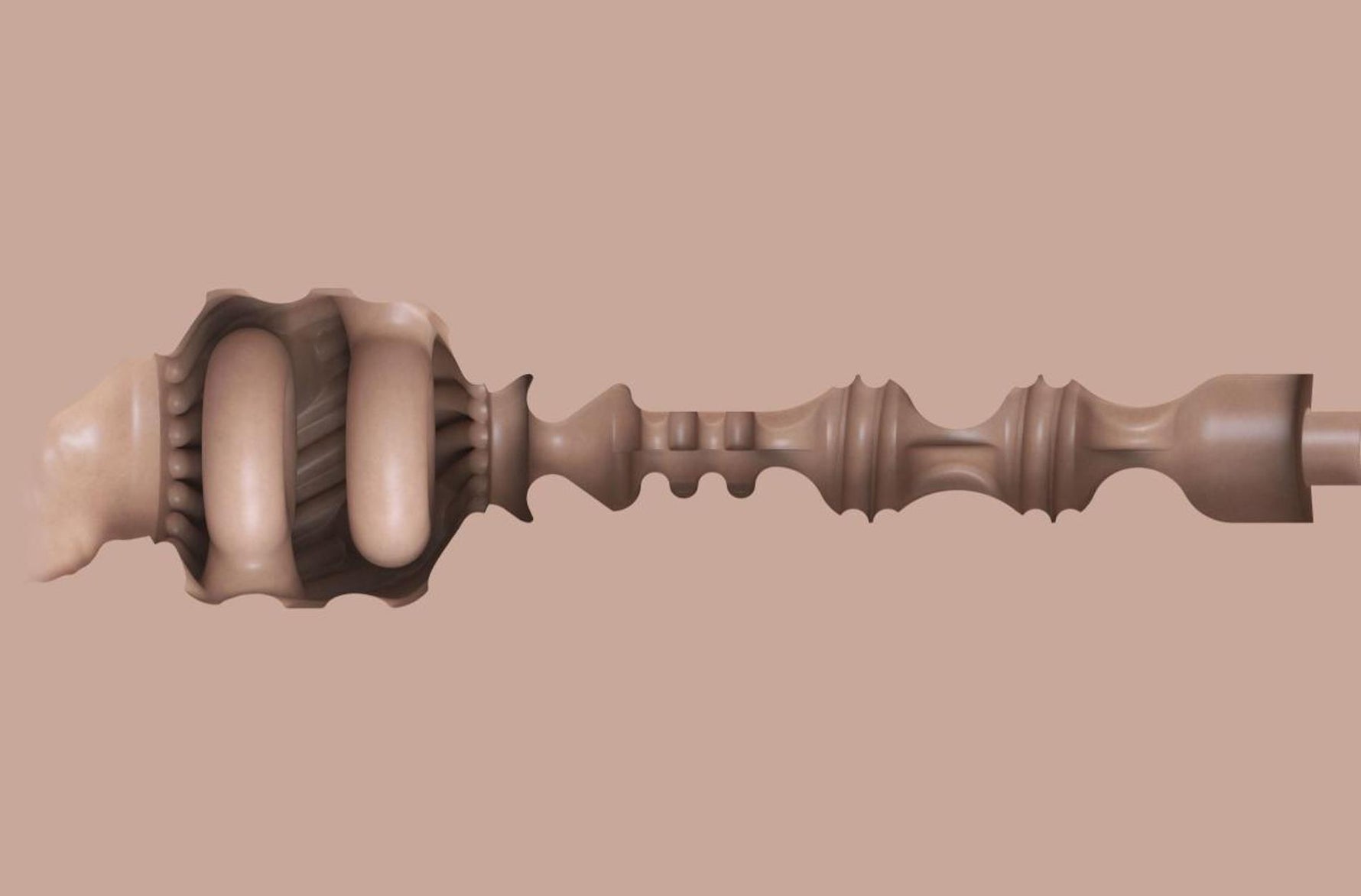 Masturbator Fleshlight Boost Bang Bej cu Ventilație Reglabilă