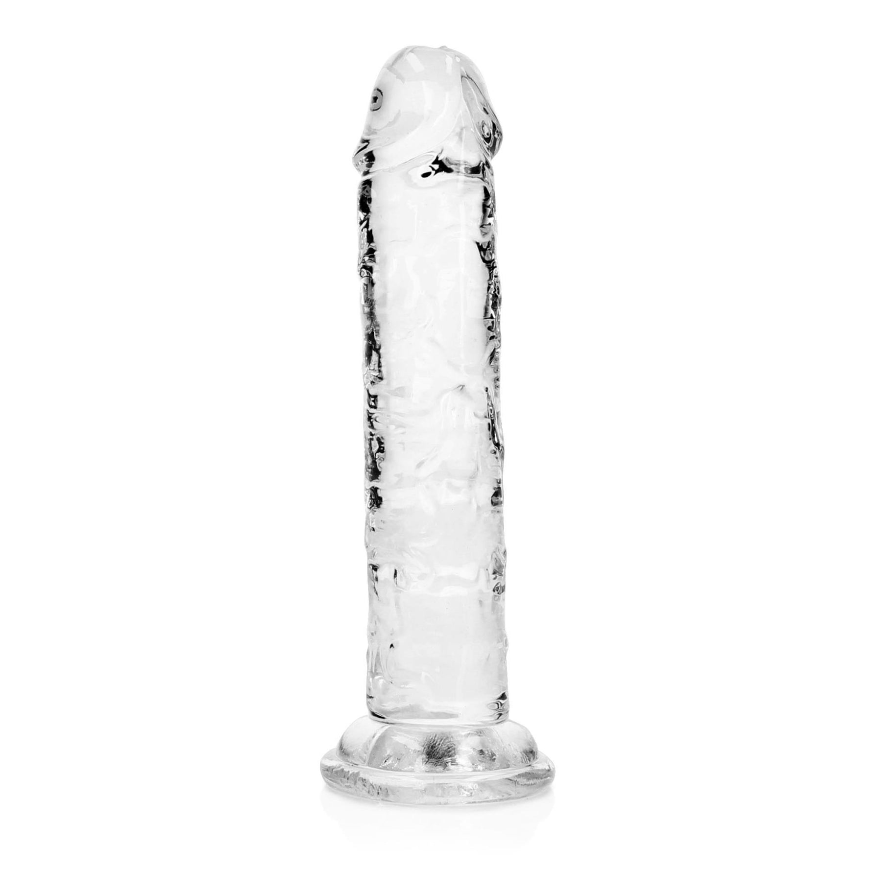 Dildo realist RealRock transparent cu ventuză 14,5 cm