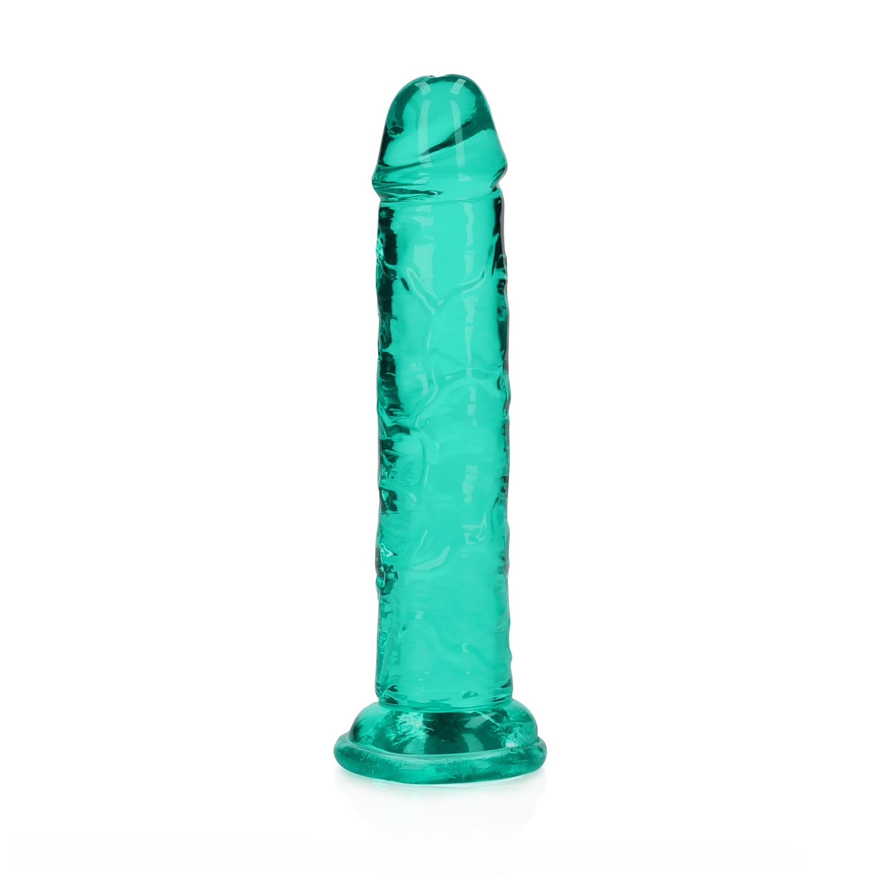Dildo realist cu gel și ventuză, transparent, RealRock, 14,5 cm