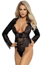 Body cu mânecă lungă Paris Hollywood R80400 negru