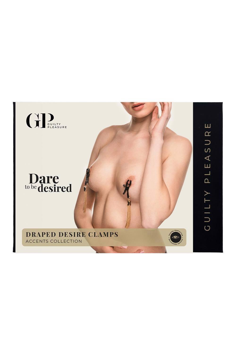 Cleme pentru mameloane Draped Desire Guilty Pleasure cu franjuri aurii