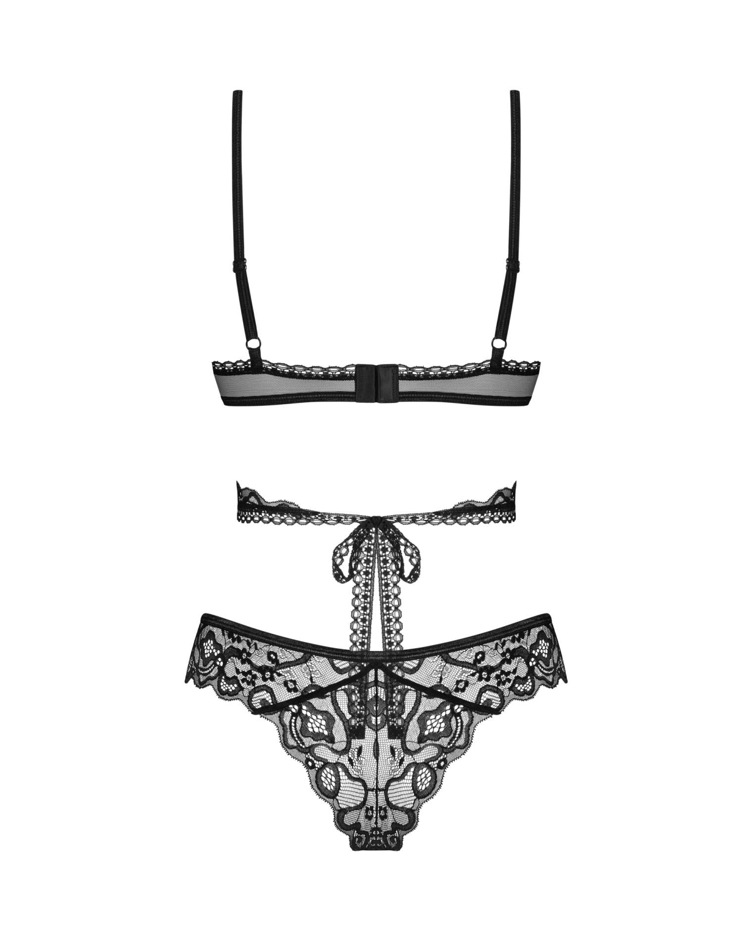 Set lenjerie intimă Obsessive Blomentis negru XL 2XL