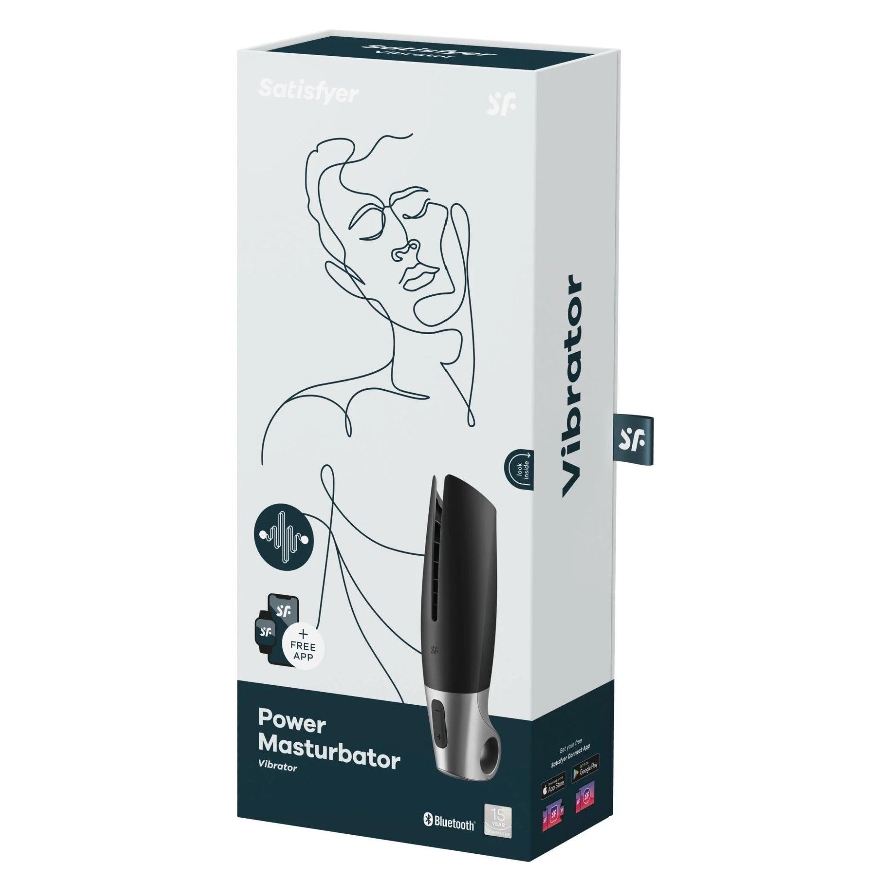 Masturbator vibrant Satisfyer Power, silicon, negru, argintiu, USB