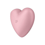 Stimulator Clitoridian Satisfyer Cutie Heart, Silicon Roșu Aprins, USB