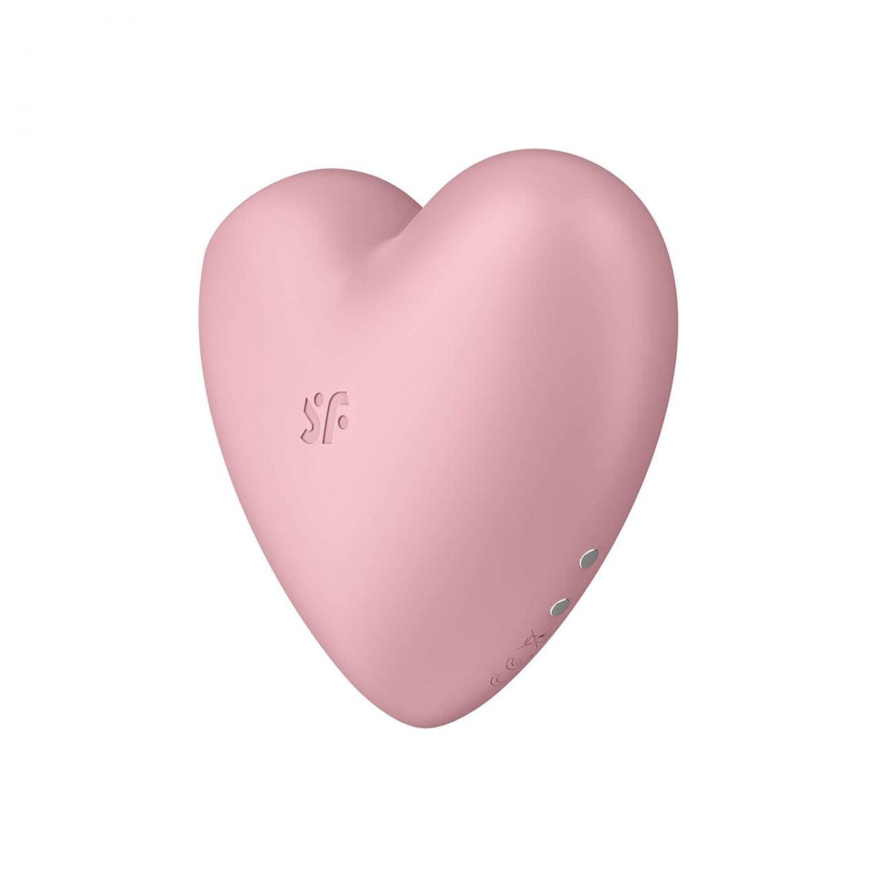 Stimulator Clitoridian Satisfyer Cutie Heart, Silicon Roșu Aprins, USB