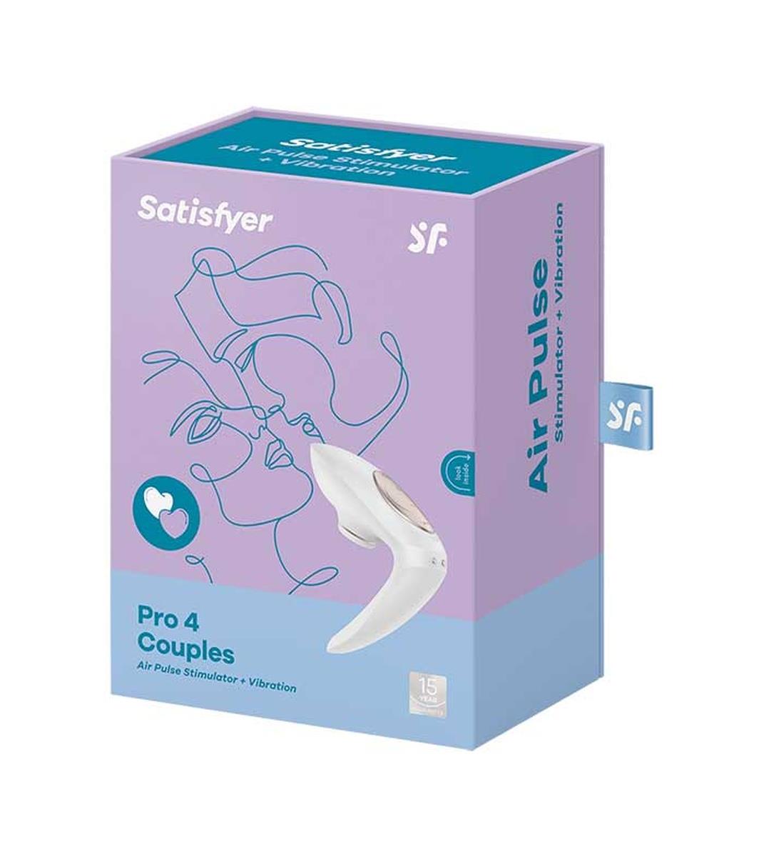 Vibrator Satisfyer Pro 4 Couples Air Waves cu silicon USB