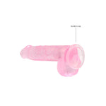 Dildo realist cu testicule RealRock Crystal Clear 17 cm