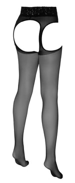 Colanți lați din dantelă Cottelli LEGWEAR