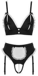 Set de servitoare fără bretele Cottelli Negru XL