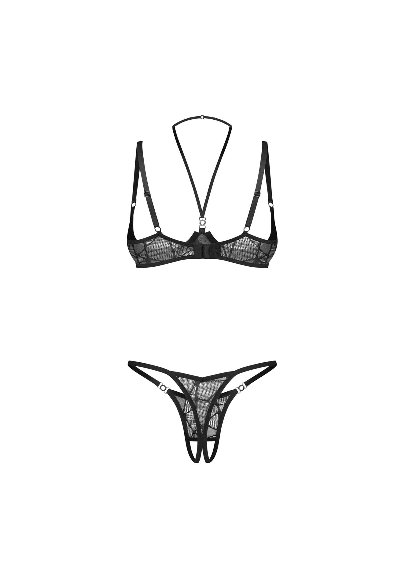 Set Olianna Obsessive L/XL cu dantelă deschisă