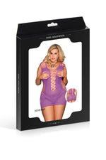 Rochie mini Paris Hollywood mov din plasă erotică XL
