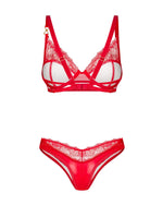 Set lenjerie intimă Aliosa Obsessive roșu L XL