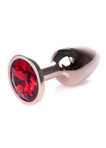 Bijuterii anale din oțel MyLove Toys cu diamant roșu 7 cm