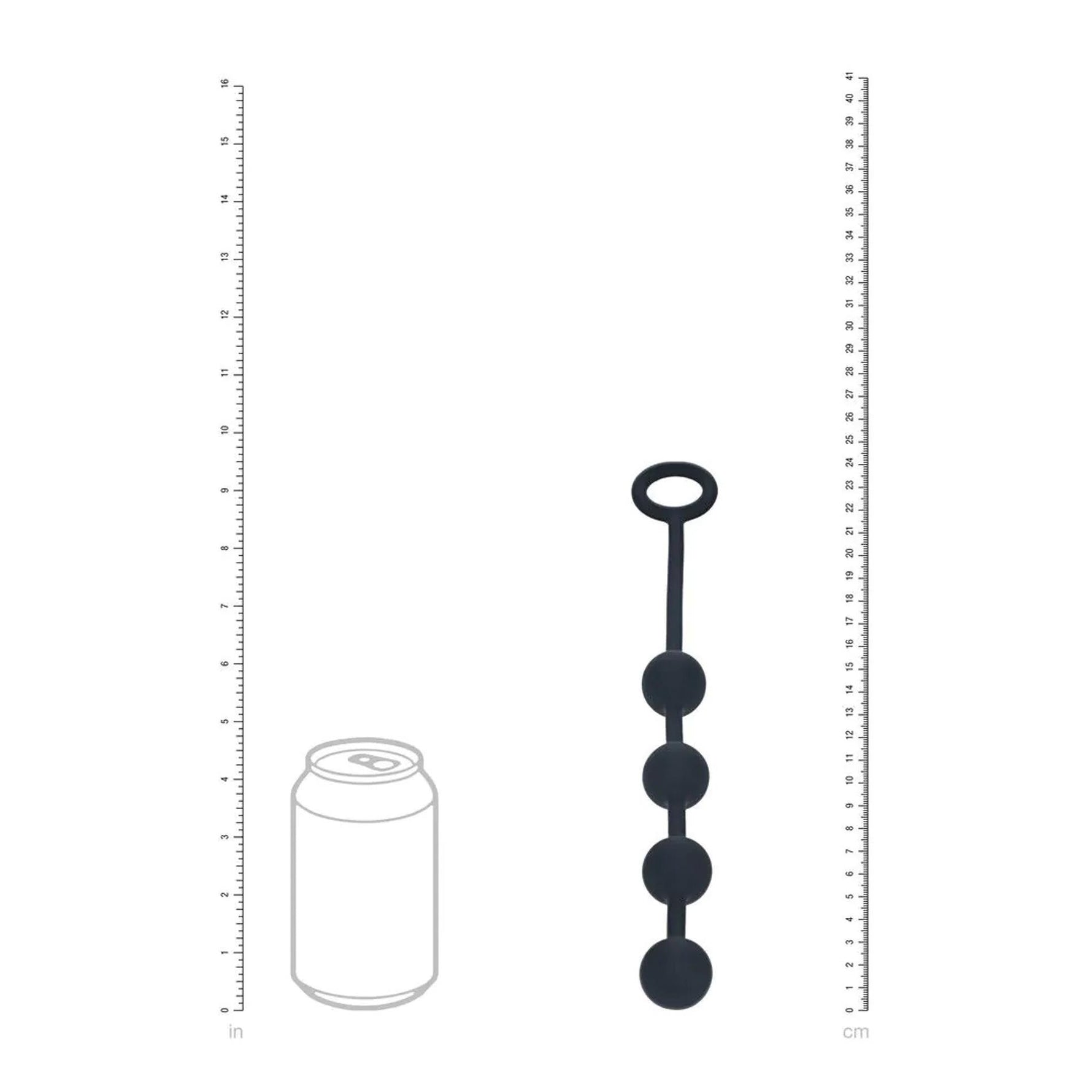 Perle anale rotunde din silicon Levelz S, negre, 23 cm