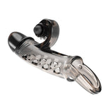 Extensor vibrant pentru penis Romance cu stimulator, negru