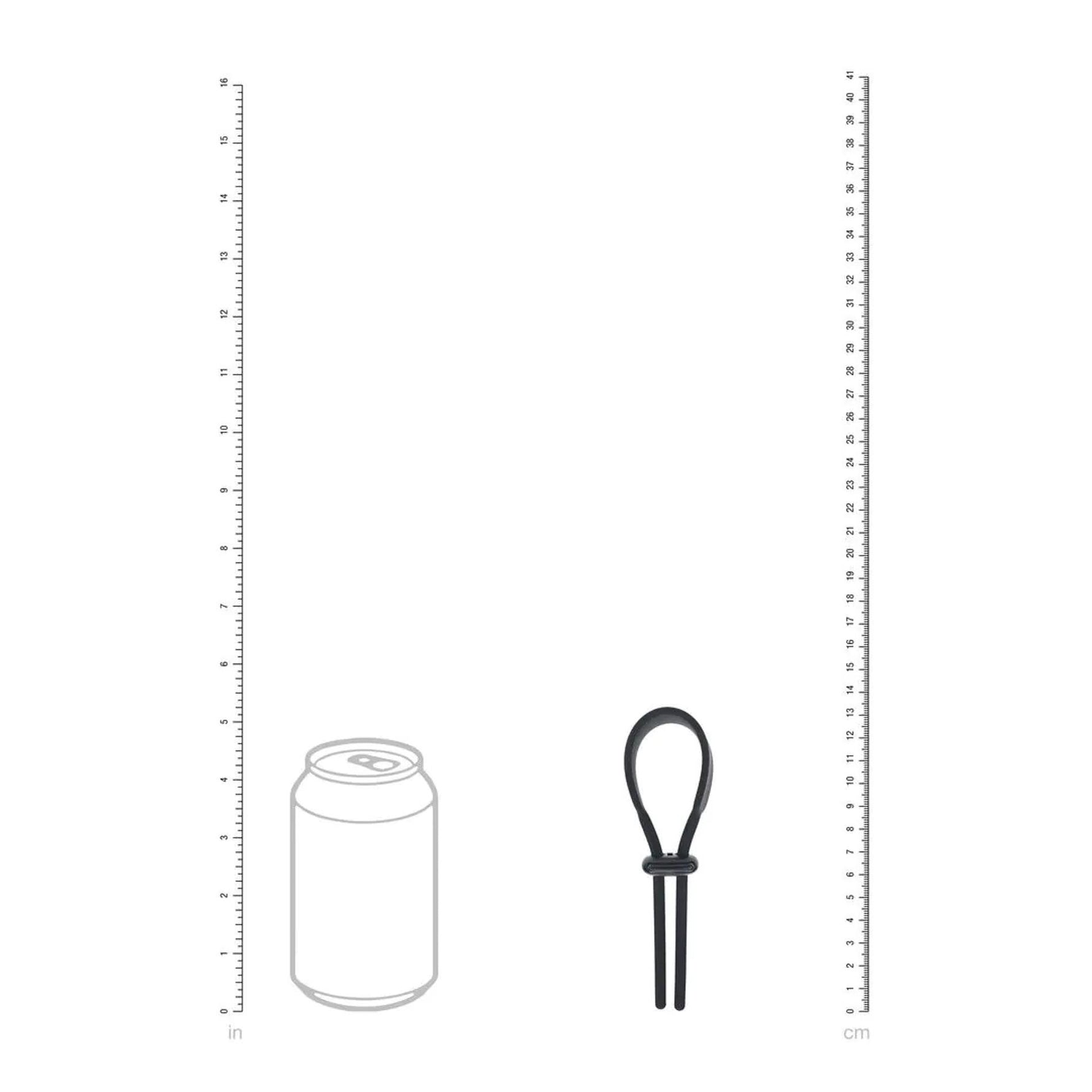 Inel de penis reglabil Levelz din silicon Lasso, negru, 14 cm