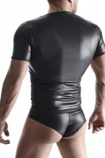 Tricou bărbătesc Regnes Fetish Planet wetlook negru S cu acces la sâni