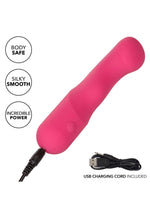 Vibrator Pixies Curvy din silicon, roz, USB, 10,75 cm