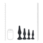 Set de 4 dopuri anale subțiri din silicon Levelz, negre