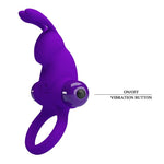 Inel vibrant Pretty Love, silicon, violet, 10 funcții