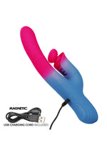 Vibrator Calexotics Thrusting Bunny Albastru USB 14 cm