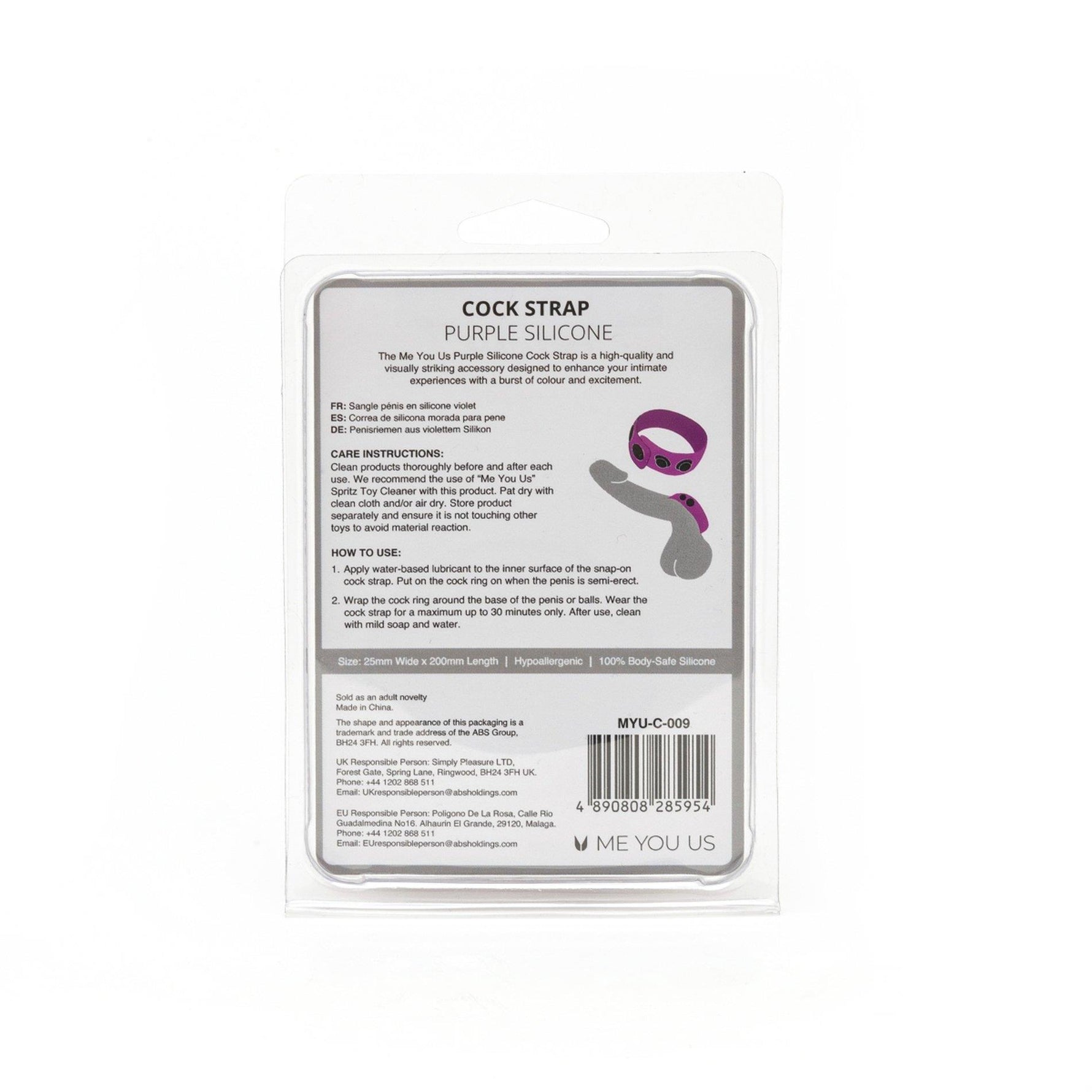 Inel pentru penis din silicon violet Me You Us
