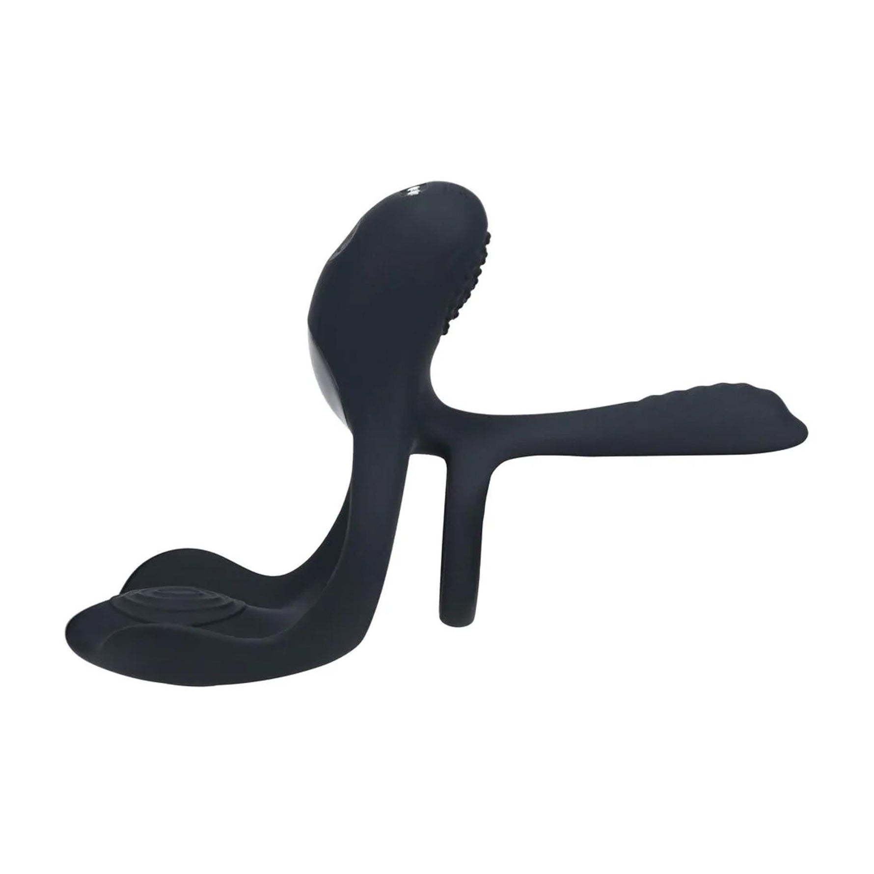Inel pentru penis Levelz cu triplu motor din silicon, negru