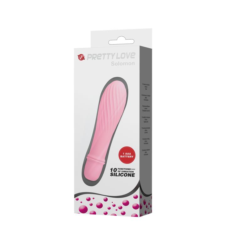 Vibrator Pretty Love Solomon din silicon cu 10 funcții, baterii AAA, 12 cm