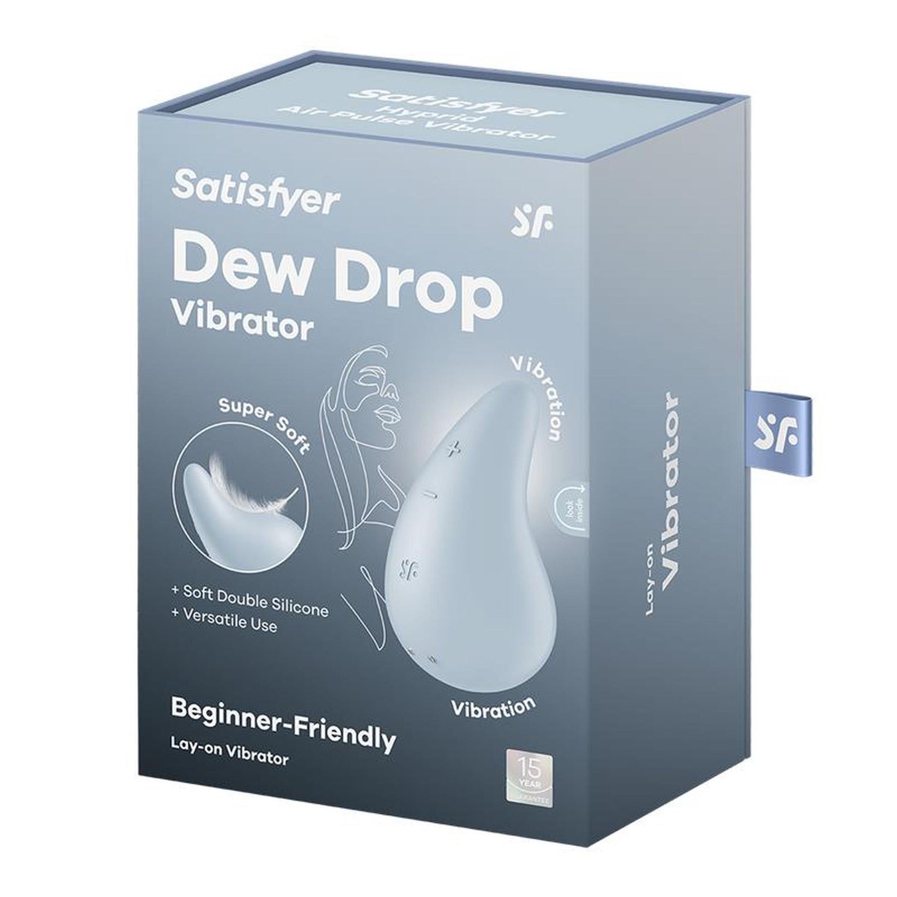 Vibrator Satisfyer Dew Drop Mini cu silicon albastru și USB