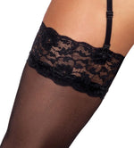 Ciorapi Cottelli LEGWEAR din dantelă negri M 20 den