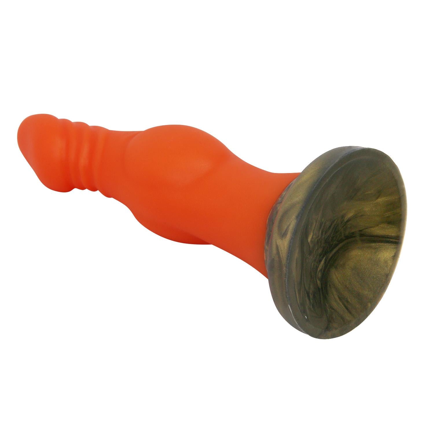 Dildo din silicon canelat Power Monsters 18,5 cm cu ventuză
