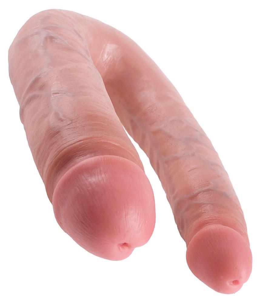 Dildo dublu King Cock Large Double Trouble din PVC, 43 cm