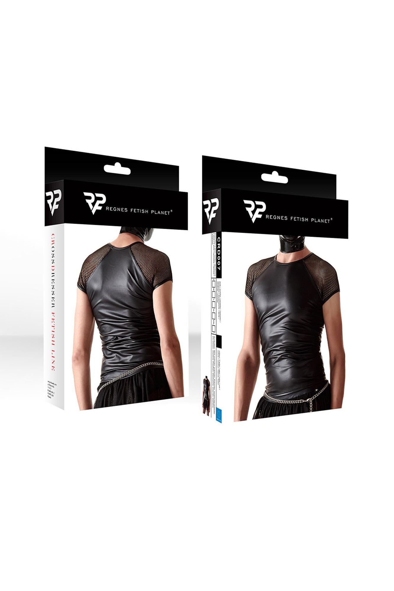 Tricou Regnes CRD007 wetlook negru cu plasă S