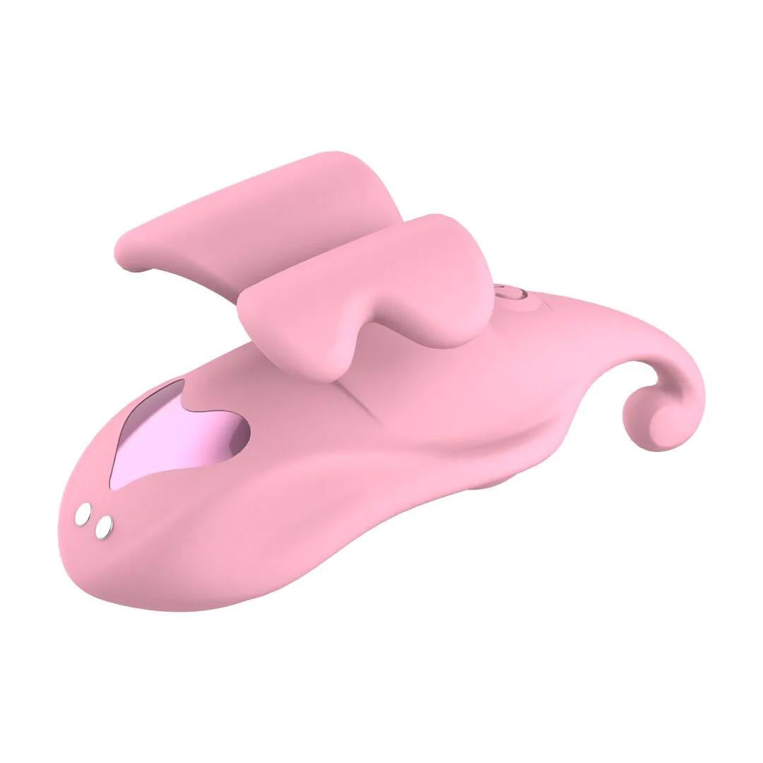 Vibrator pentru deget Loveline din silicon roz, cu 9 moduri