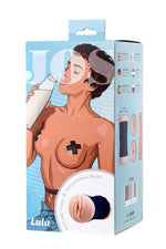 Masturbator JOS LULU cu două fețe, din TPR cărnos, 14,5 cm