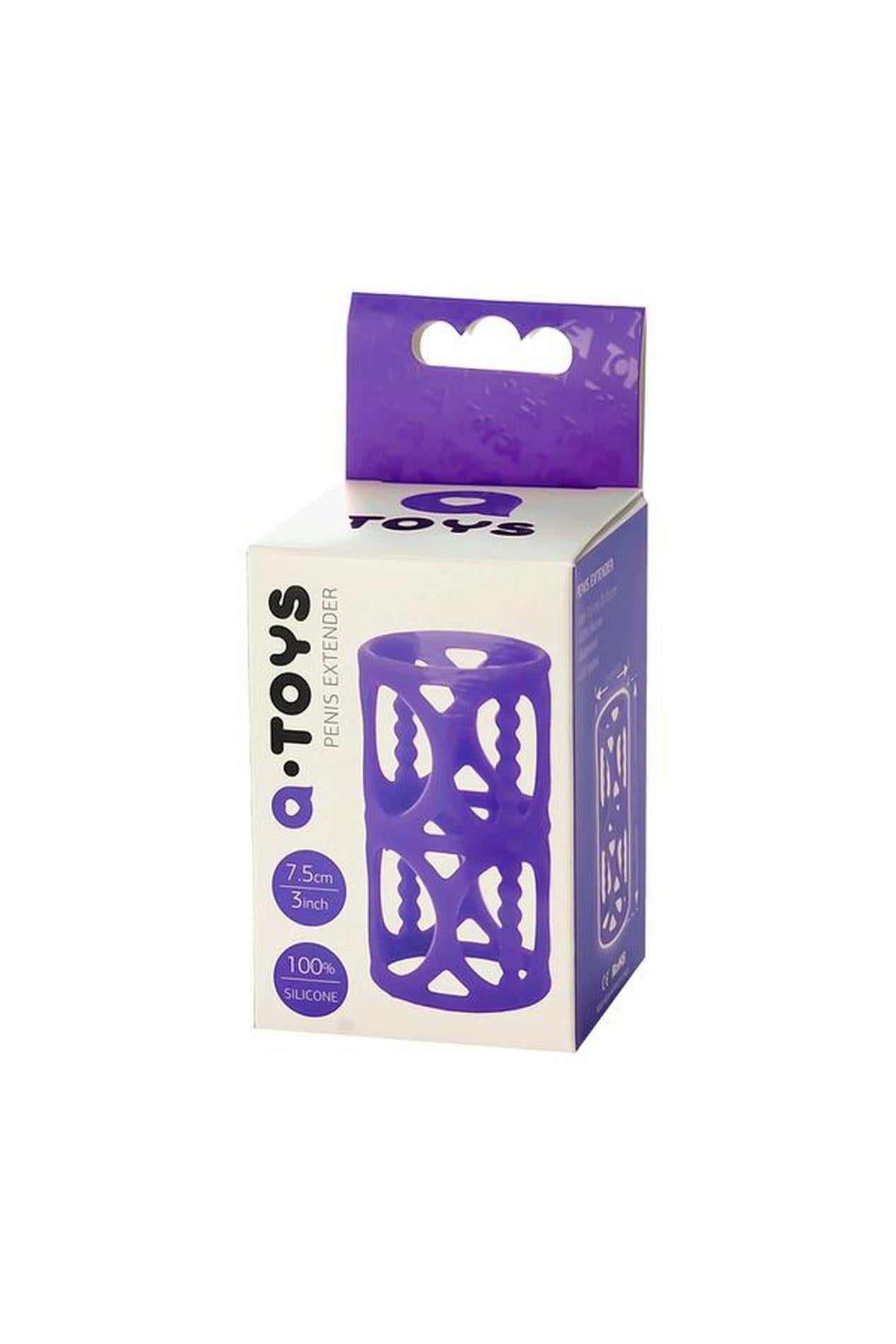 Manșon pentru penis din silicon A Toys, violet, 7,5 cm