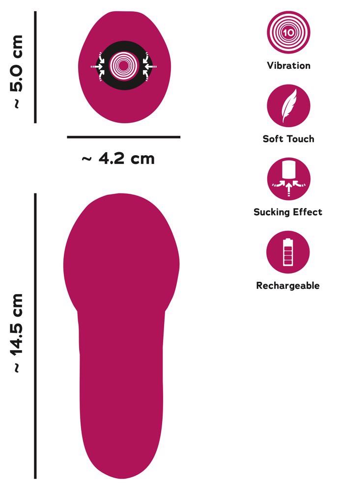 Stimulator de ventoză USB din silicon Oral Fun You2Toys 14,5 cm