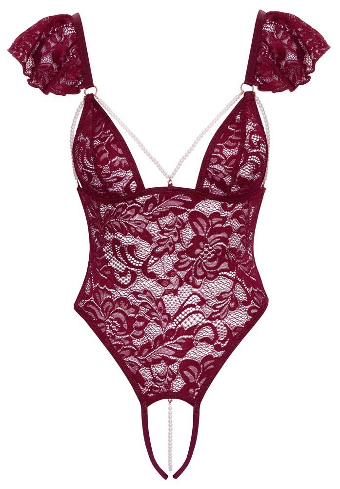 Body Cottelli LINGERIE bordo cu perle, model S