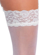 Ciorapi Cottelli LEGWEAR din dantelă albi, mărimea S