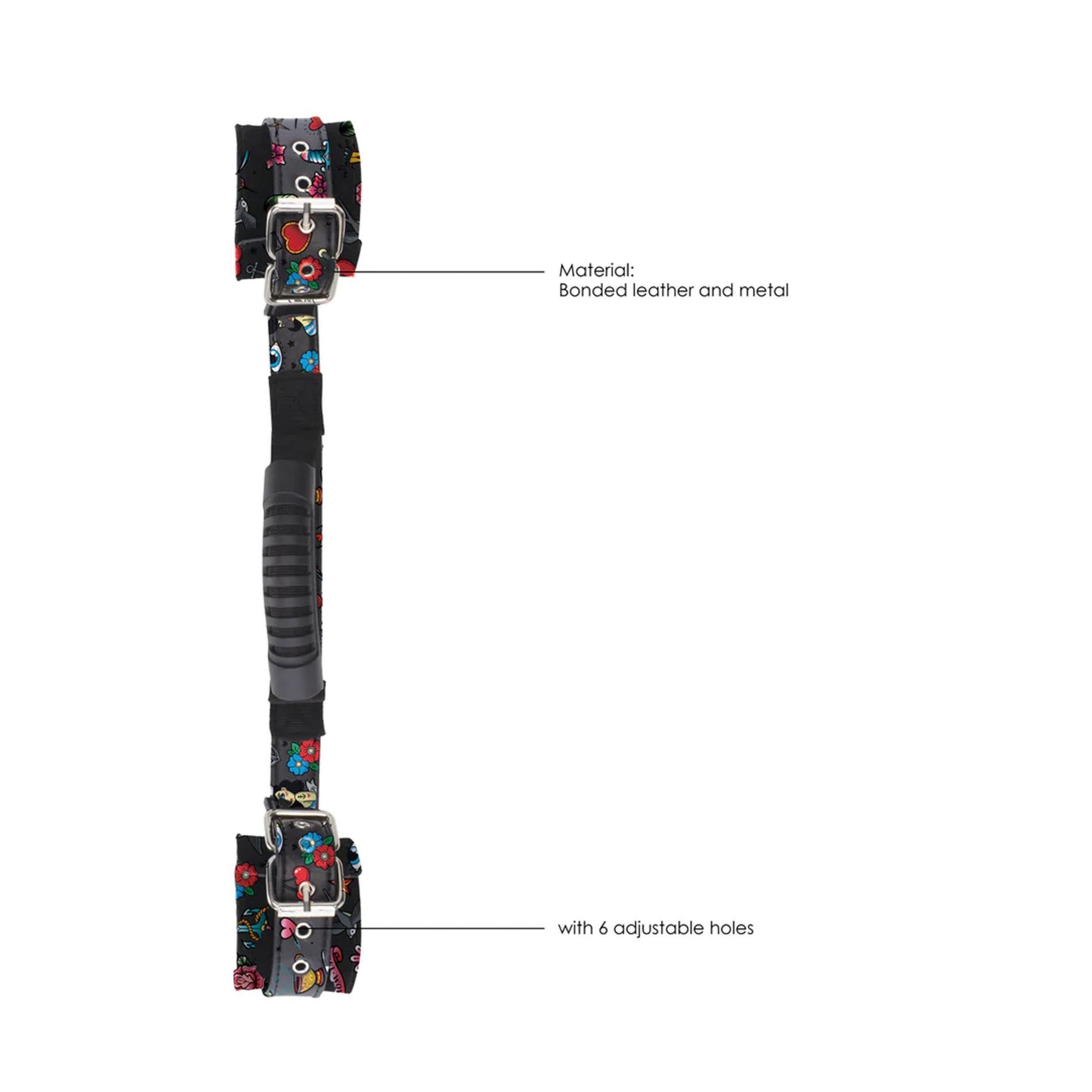 Cătușe din piele cu mâner 59 cm