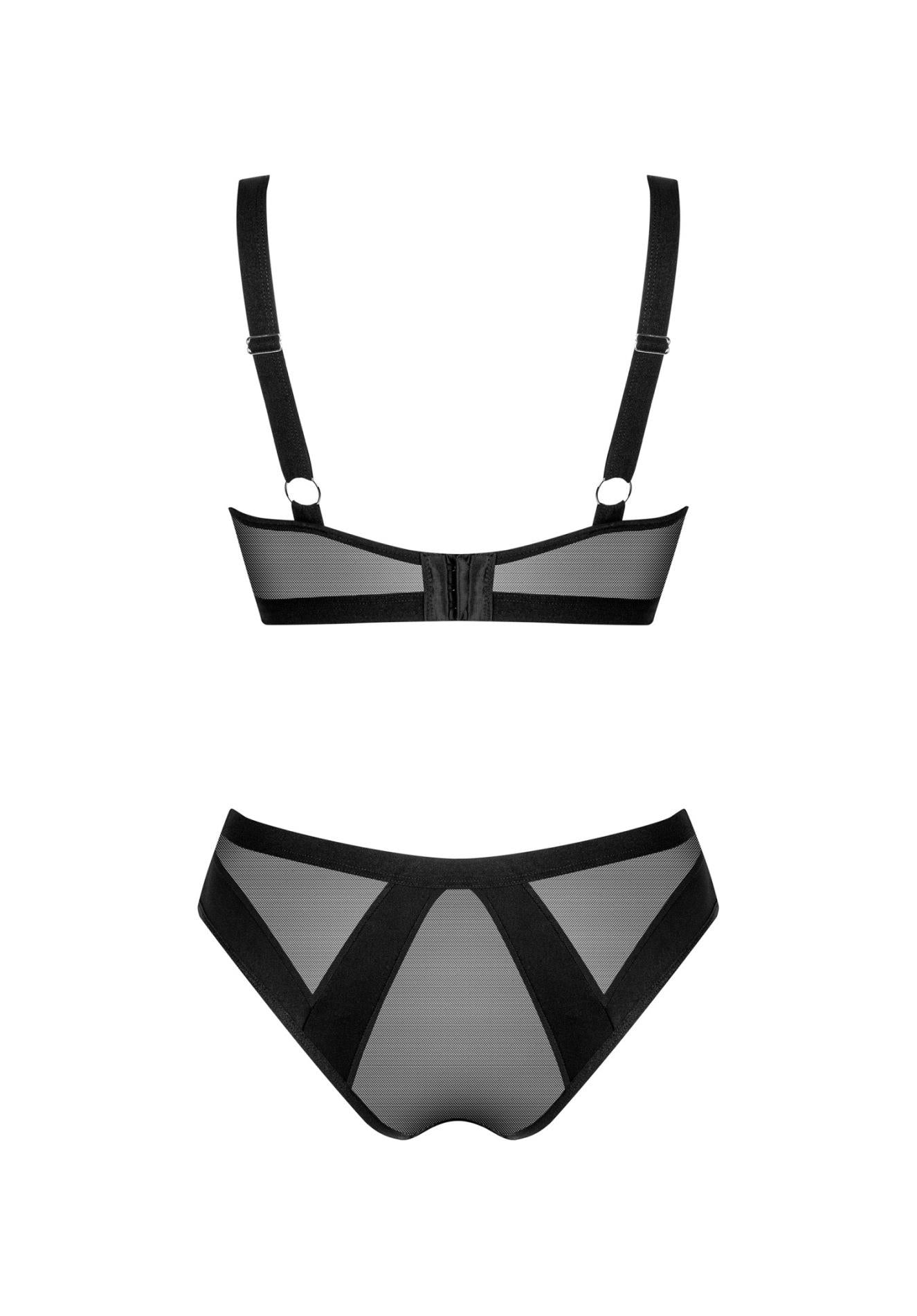 Set lenjerie șic Amoria Obsessive negru XL 2XL