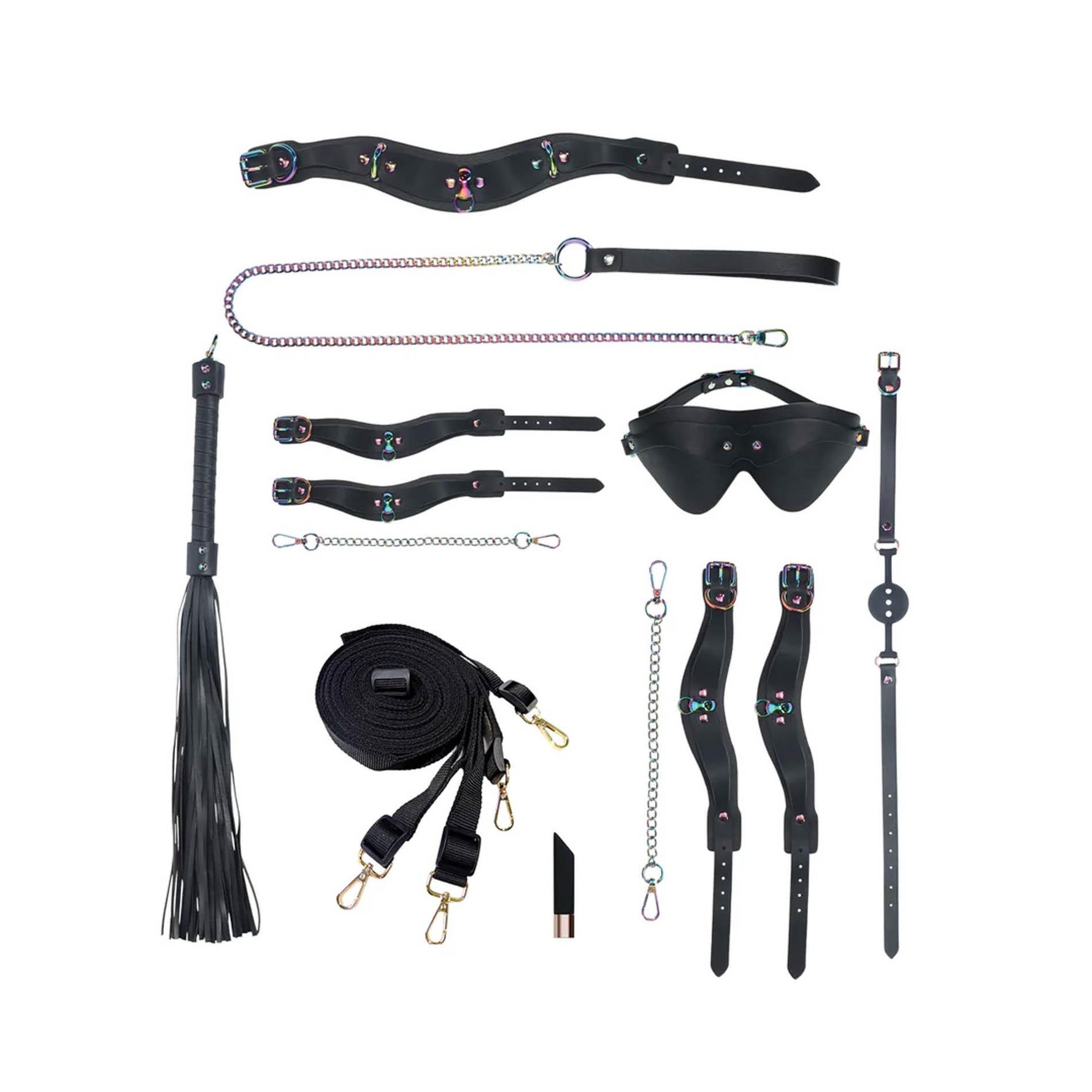 Set BDSM Venice Collection cu geantă Ouch!, Negru
