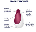 Vibrator Satisfyer Spot On cu 3 Berry, stimulator clitoridian USB din silicon